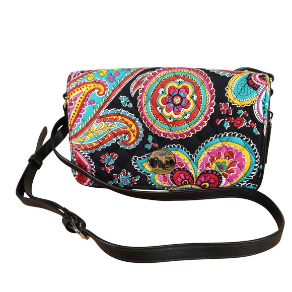 Vera Bradley Handbags - NEW Vera Bradley‎ Turnlock Crossbody Women Small Multicolor Parisian Paisley Bag